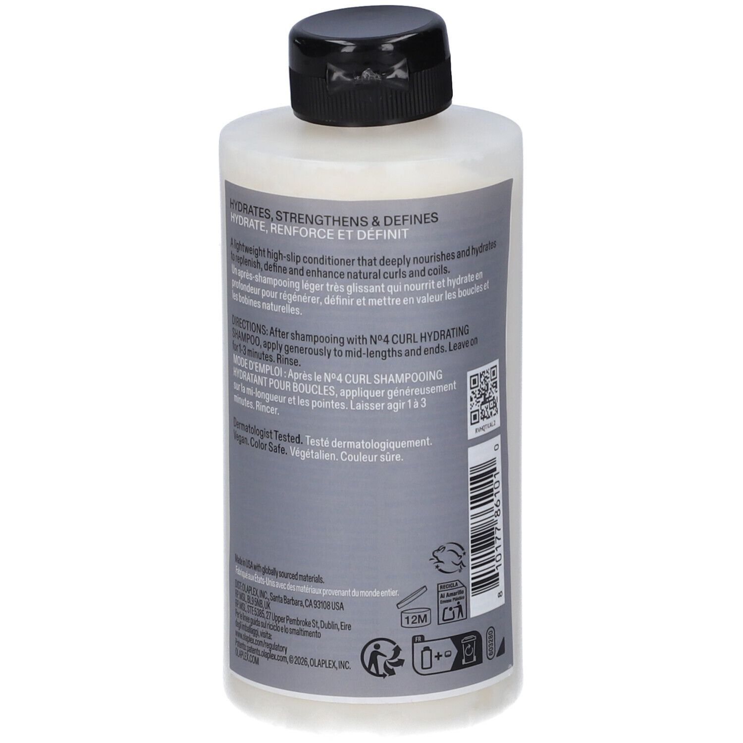 Flasche mit N°4 Curl Hydrating Conditioner, 250ml. Beschriftung auf Deutsch, Englisch und Französisch.