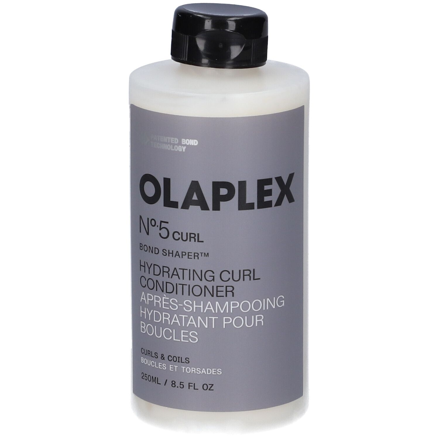 Olaplex Nr. 5 Curl Hydrating Curl Conditioner in weißer Flasche mit schwarzem Deckel. 250ml.