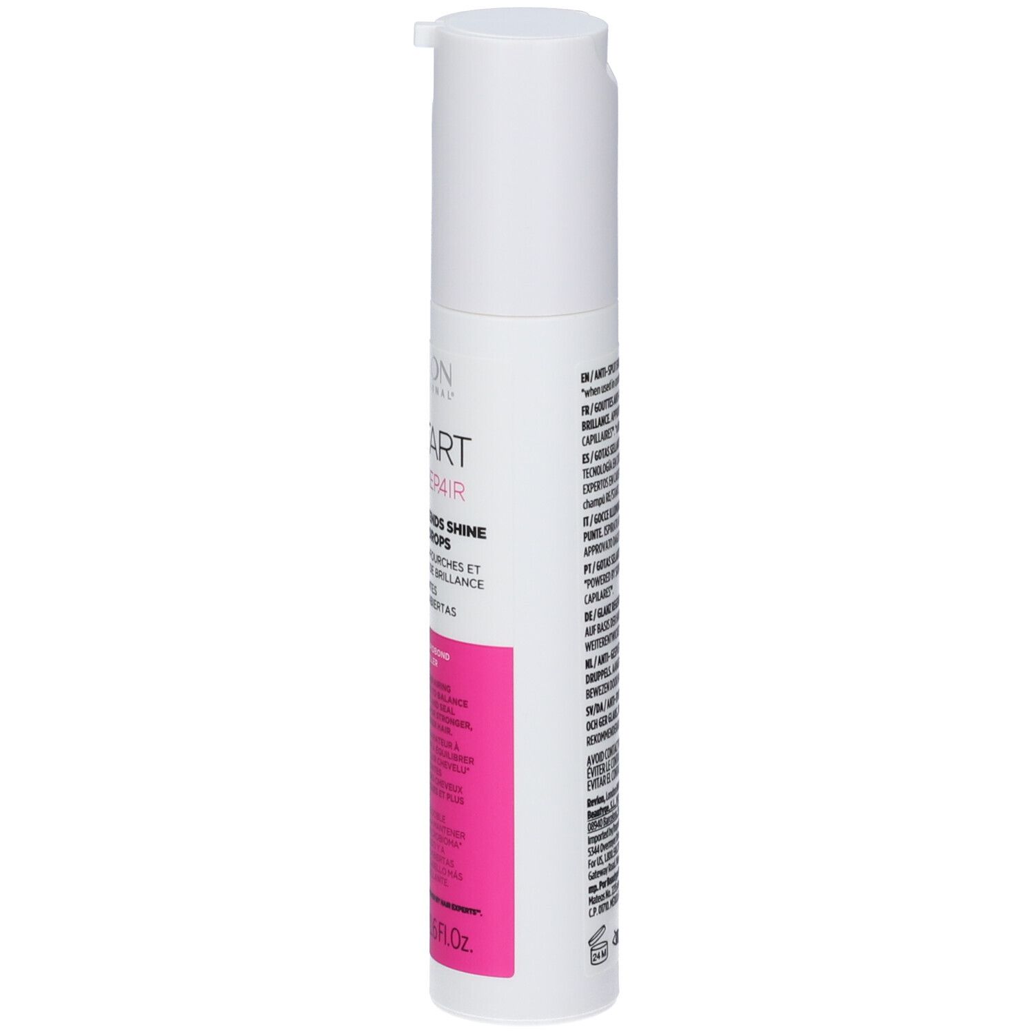 Revlon Re-Start Recovery Anti-Split Ends Sealing Drops Flakon mit Pumpspender, Seitenansicht.