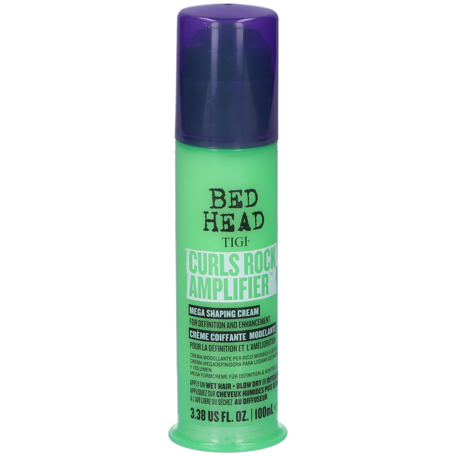 Bed Head Tigi Curls Rock Amplifier Creme in hellgrüner Flasche, 100 ml.