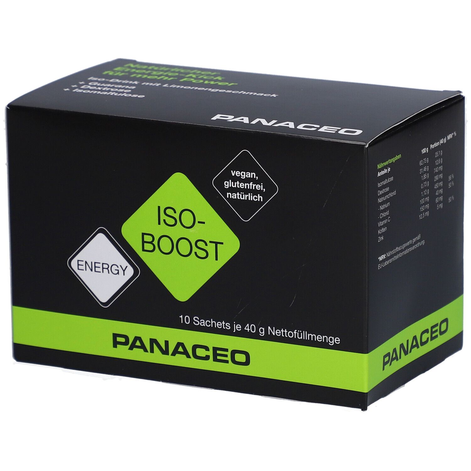 Panaceo Energy Iso-Boost Limonengeschmack Pulver Zur Herstellung Einer Lösung Zum Einnehmen 10 St