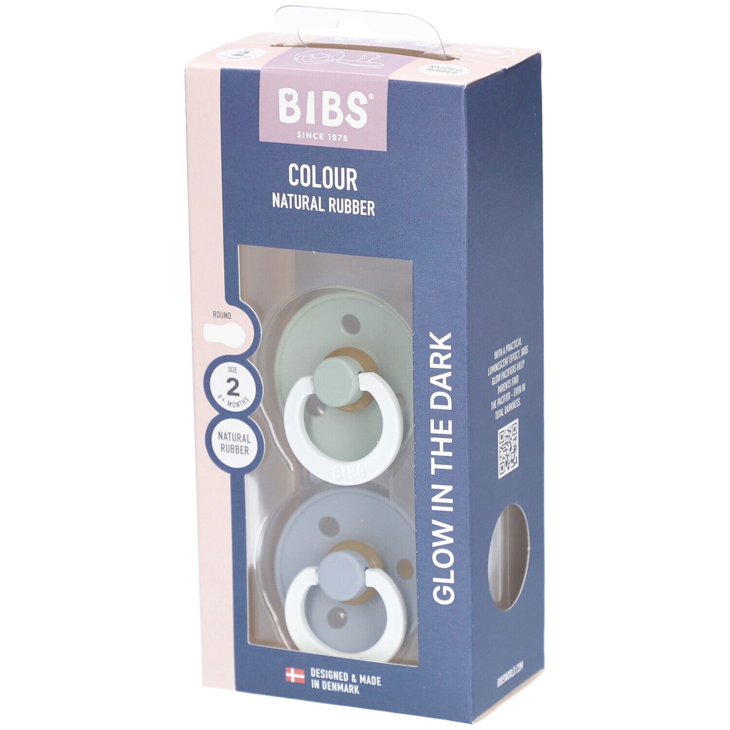 Bibs® Bibs Colour Nachtsauger Salbei - Wolke 6 18 Monate Größe 2 Sauger St gruen