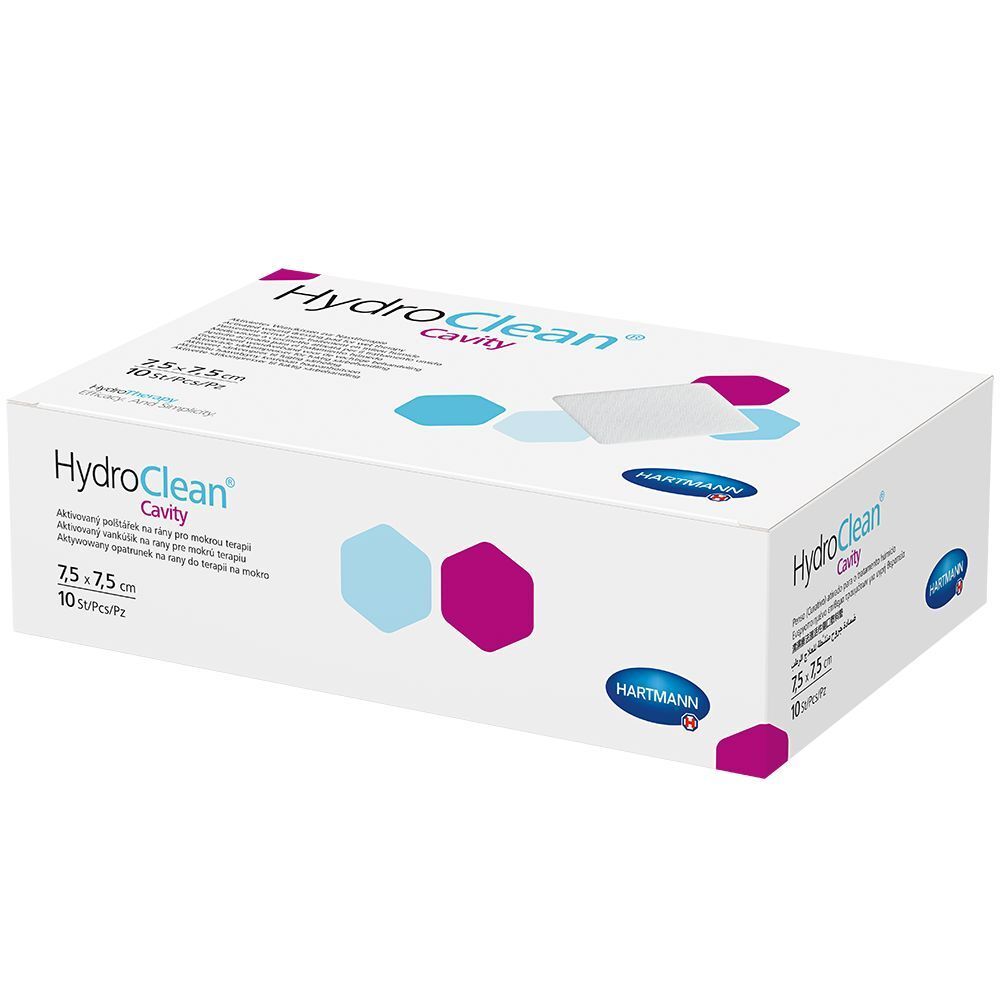 HydroClean cavity 7*5x7*5cm Kompressen 10 St weiss