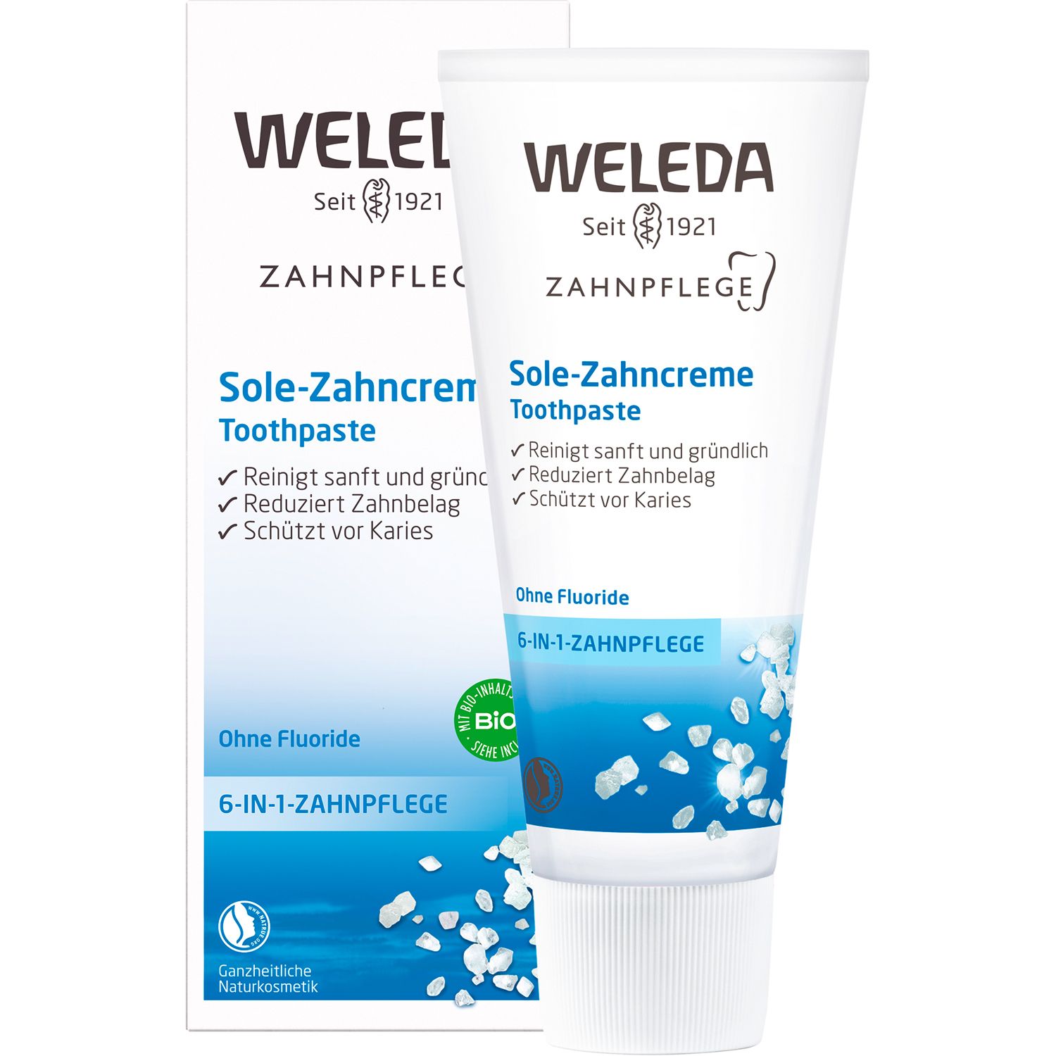 Weleda Sole-Zahncreme - reinigt sanft und gründlich, reduziert Zahnbelag schützt vor Karies Zahnpasta 75 ml