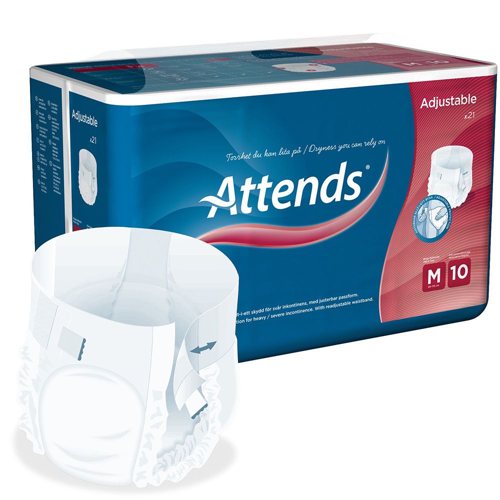 Attends® Adjustable 10 M Slip Fixierhosen 21 St weiss Unisex