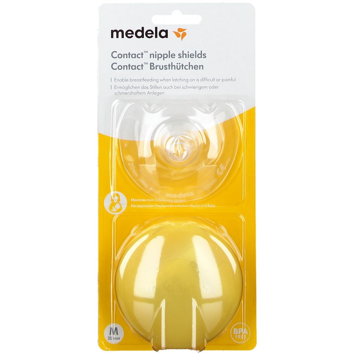 medela Contact™ Brusthütchen, Gr. M 20 mm 2 St. -hauben, -schalen St