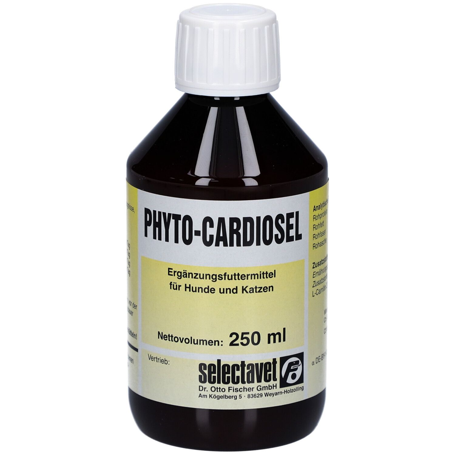 Selectavet Phyto-Cardiosel Ergänzungsfutter für Hunde und Katzen Pulver 250 ml
