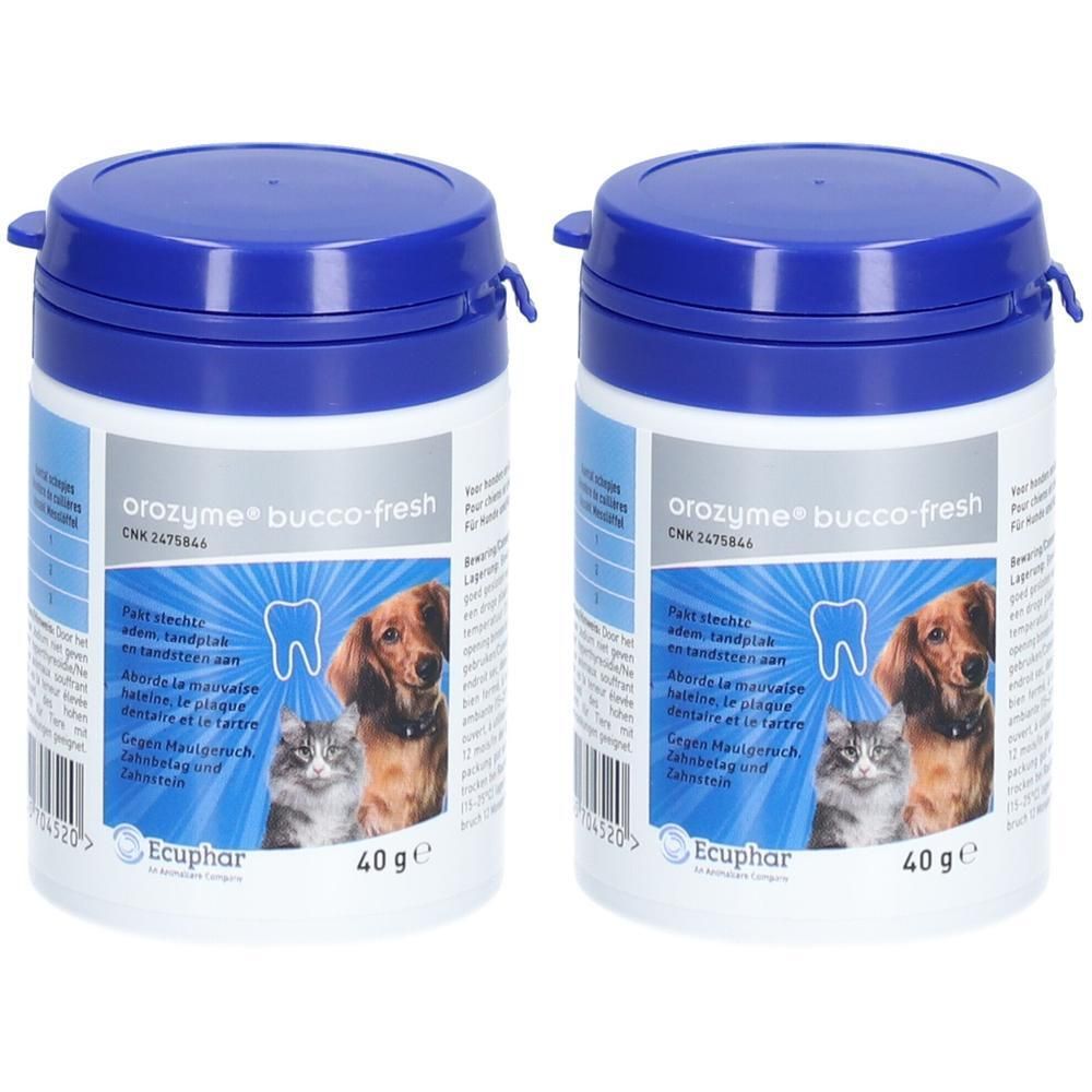 Ecuphar Orozyme Bucco-Fresh PlaqueOff f. Hund/Katze Pulver 2x1x40 g