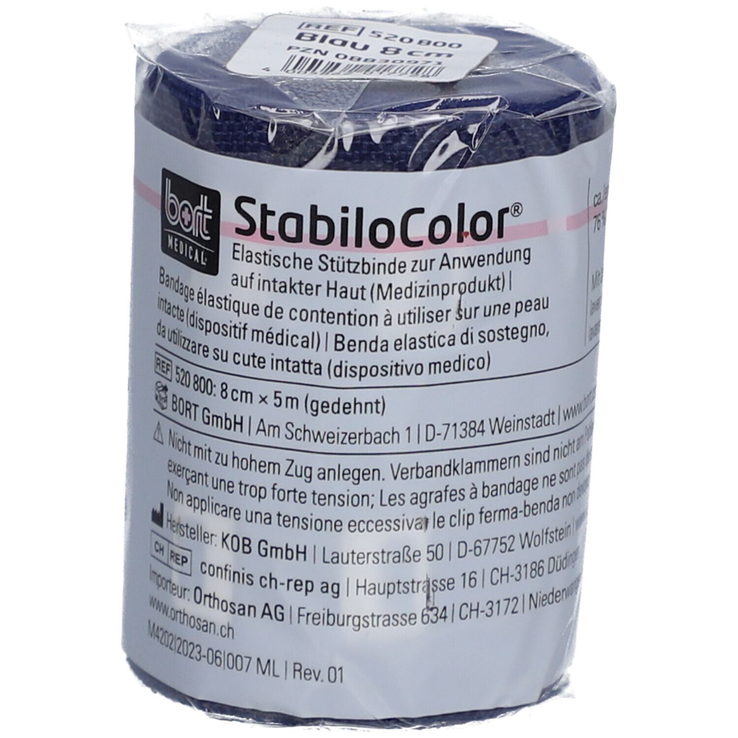 Bort StabiloColor® Binde 8 cm blau Binden 1 St schwarz