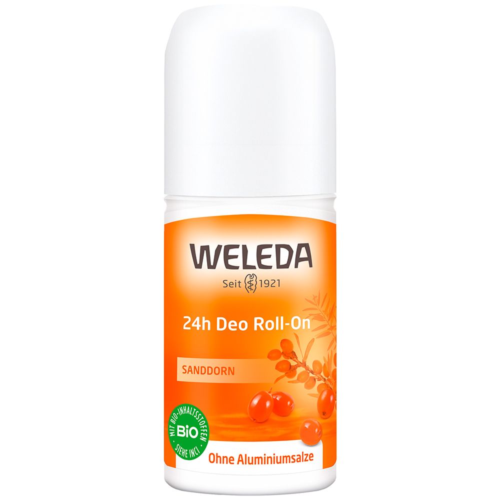 Weleda 24H Deo Roll-On Sanddorn - Natürlich Frisch & Wirksam Ohne Aluminiumsalze, Fruchtiger Duft Roller 50 Ml Unisex