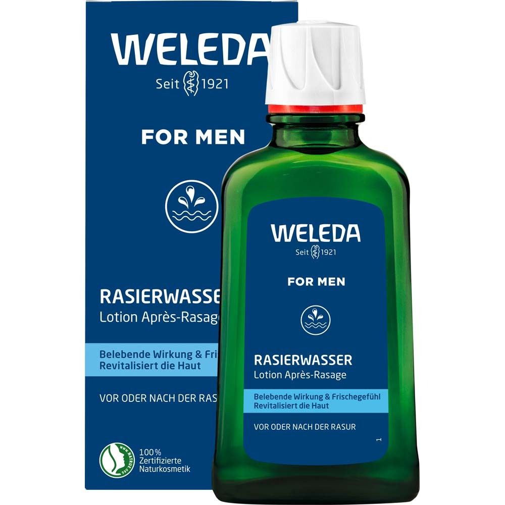 Weleda For Men Rasierwasser – Erfrischt, belebt & pflegt die Haut vor und nach der Rasur Tonikum 100 ml Männer