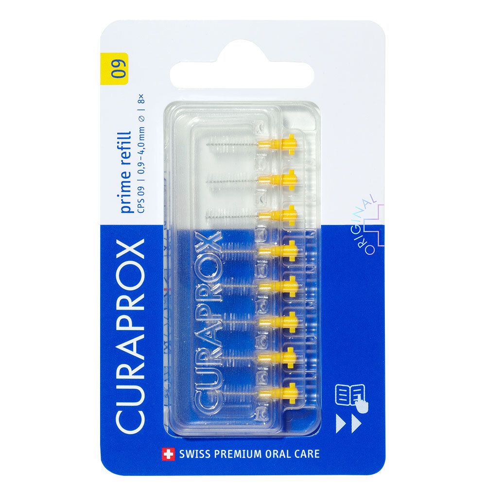 Curaprox® CPS 09 prime Interdentalbürsten gelb Nachfüllpackung Zahnbürste 8 St