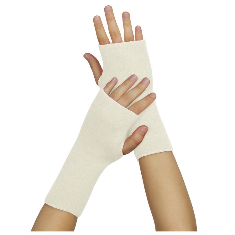 wobera Angora Stulpen mit Daumenloch 1 P weiss Unisex