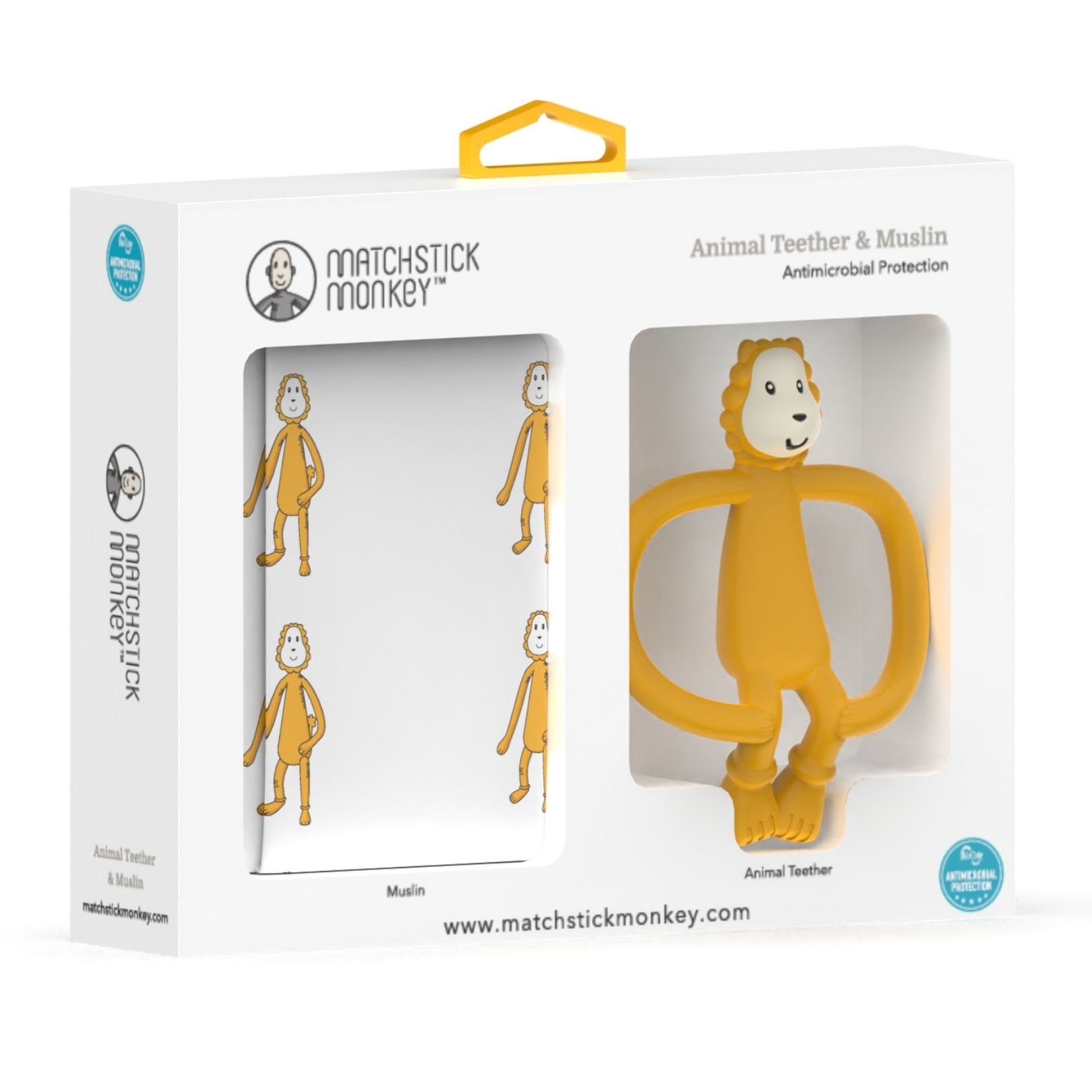 Matchstick Monkey Geschenkset Tier-Beißring & Musselin-Tuch 1 St
