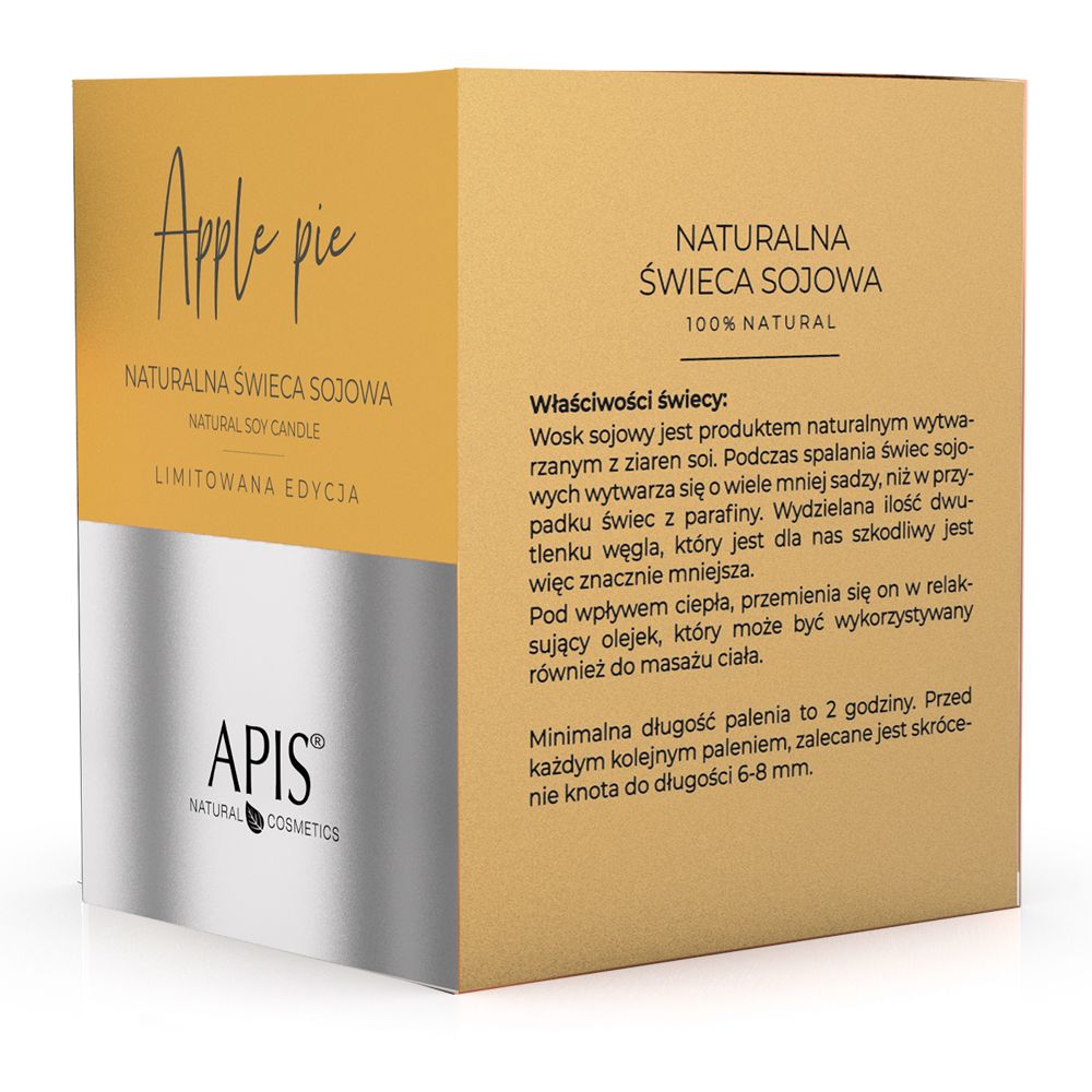 Apis Apple Pie, Natürliche Apfelkuchen Duft- und Massagekerze 250 g