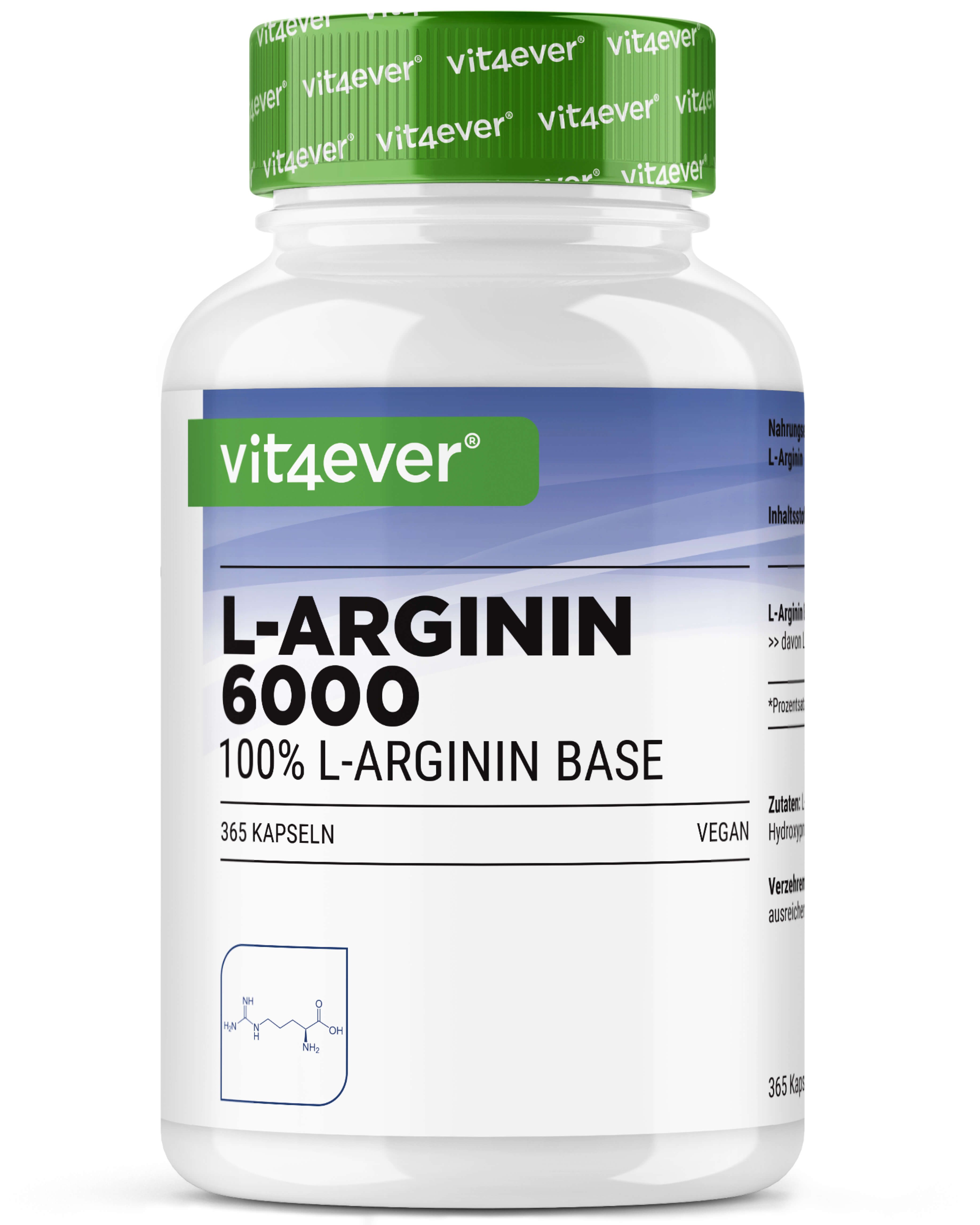 Vit4ever L-Arginin 6000 / Base Kapseln 320 G