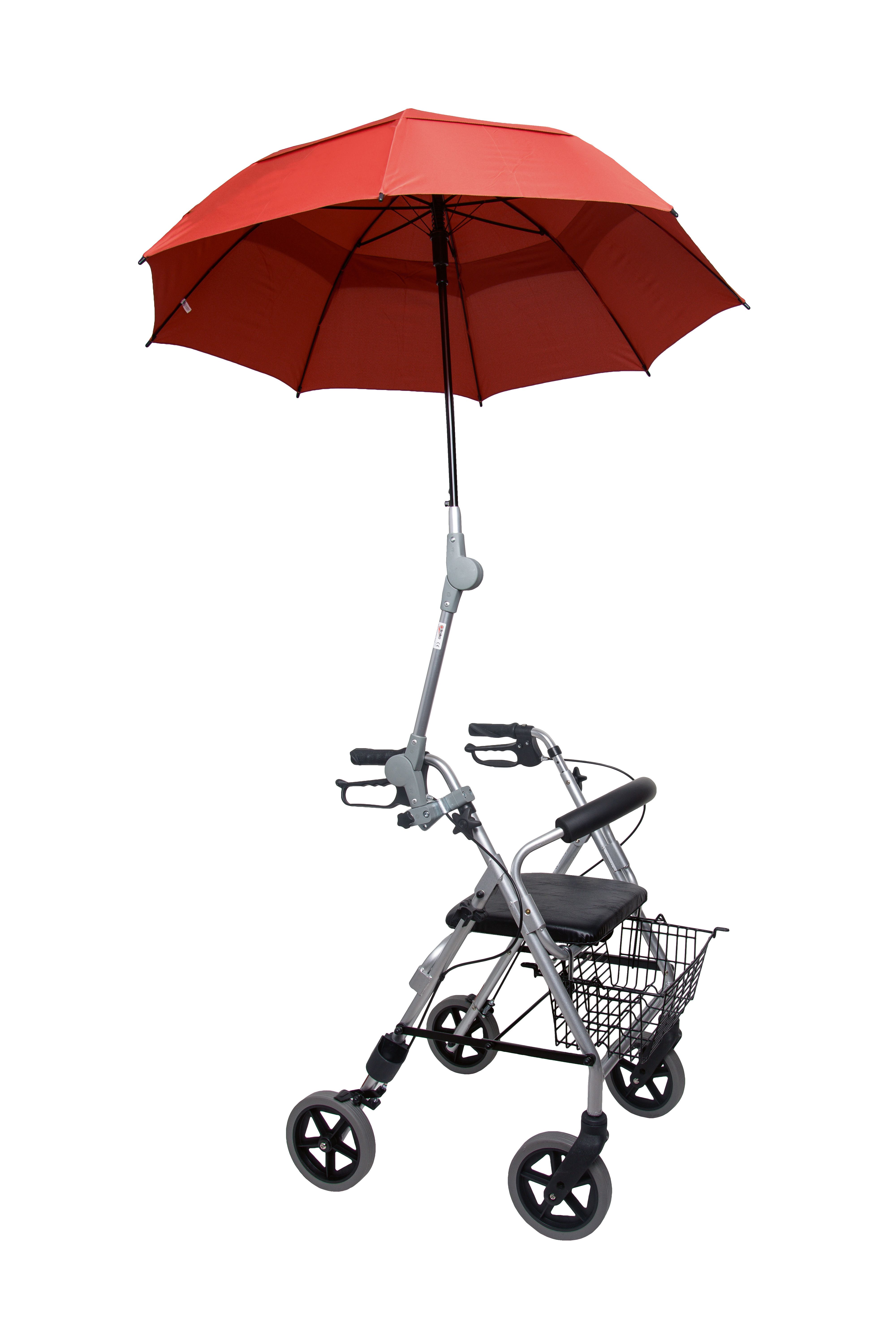 Regen - oder Sonnen Schirm für Rollatoren und Rollstühle, Beige 1 St beige