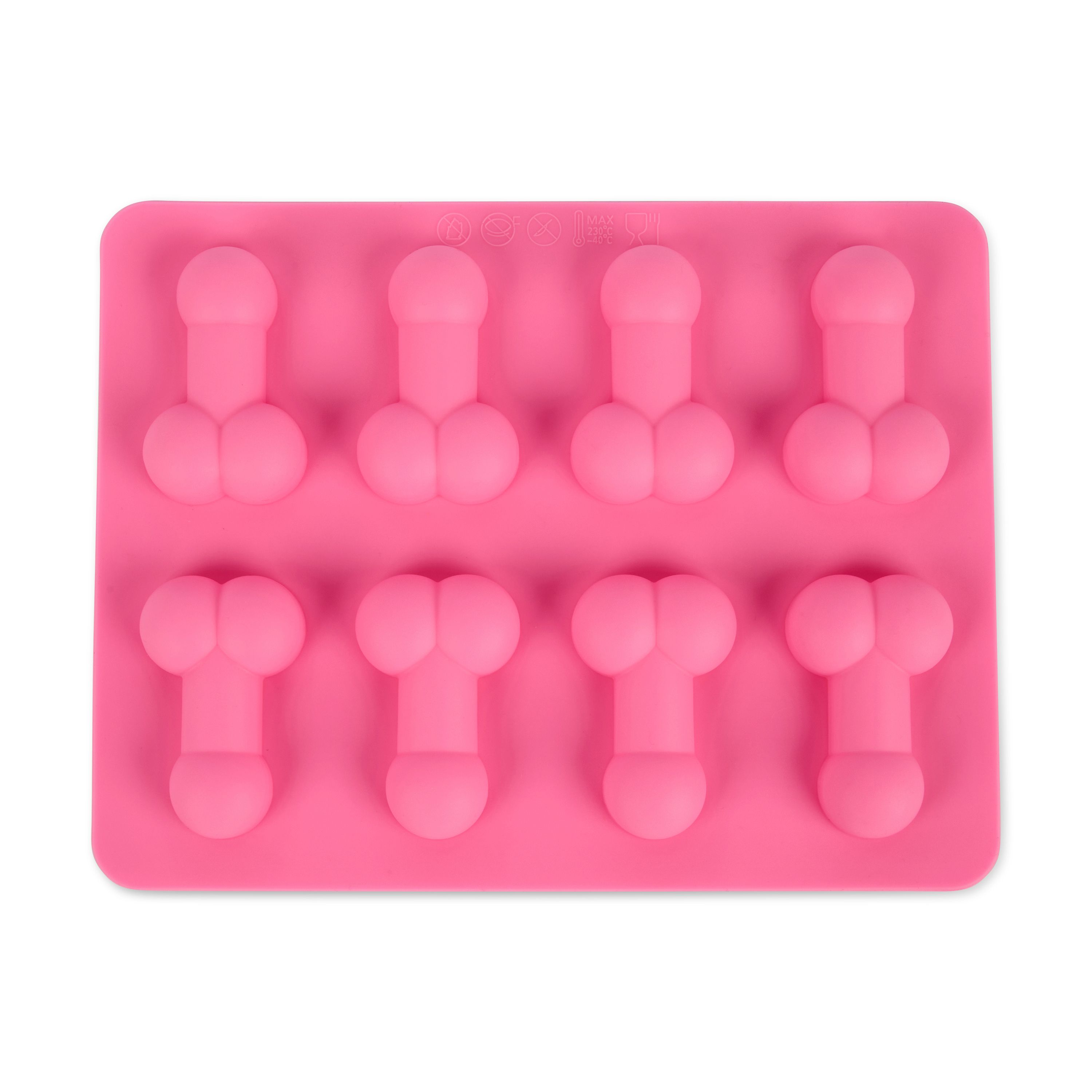 Hugbox Penis Eiswürfelform aus Silikon – Partyform für Eiswürfel und Mini-Kuchen 20x20x10 cm