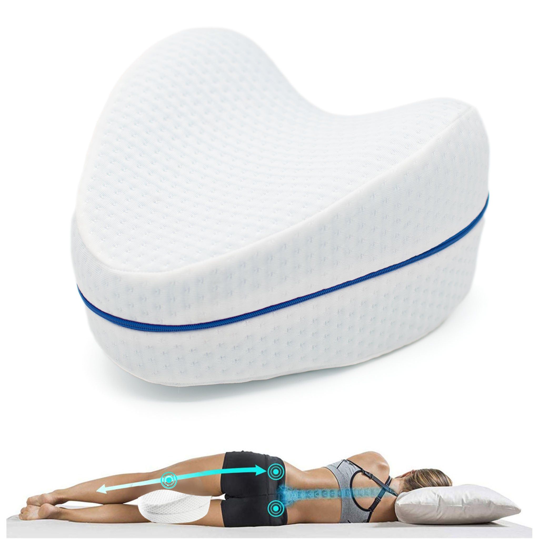 Shapevital Kniekissen Vital-Dream | ergonomisch geformt Memory-Schaum & waschbarer Bezug 1 St weiss