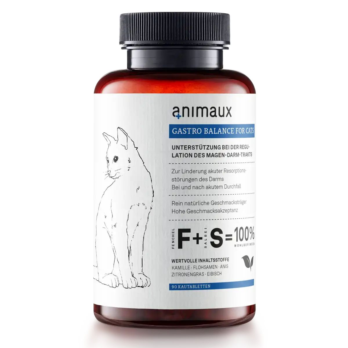 Animaux Gastro Balance For Cats - Diät-Ergänzungsfuttermittel Für Die Katze Bei Durchfall Kautabletten 70 G