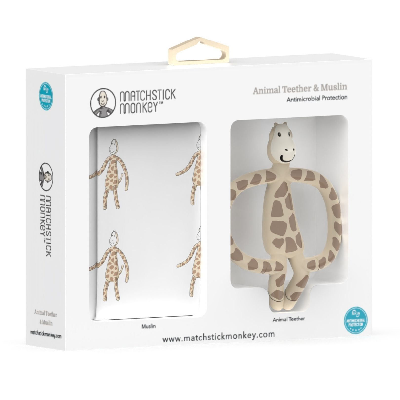 Matchstick Monkey Geschenkset Tier-Beißring & Musselin-Tuch 1 St