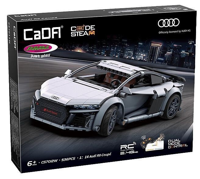 Jamara e.K. CaDA Audi R8 Coupé 1:14 grau 2,4GHz Bricks 1 St