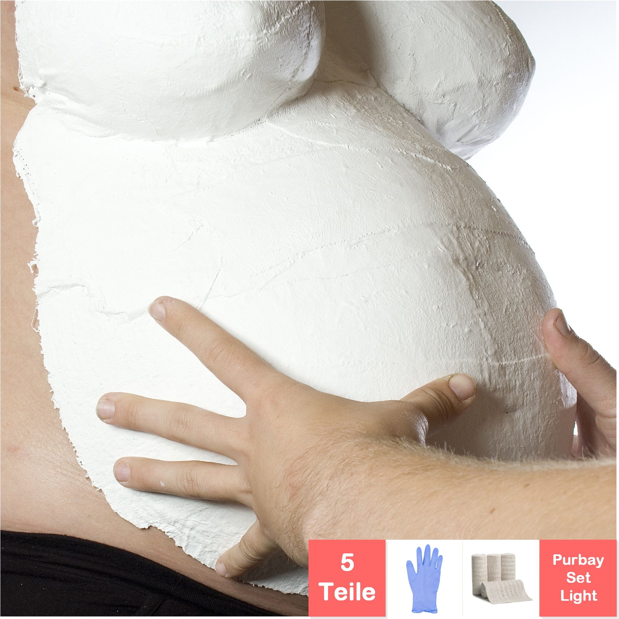 Purbay Premium Babybauch Gipsabdruck Set Light 1 St