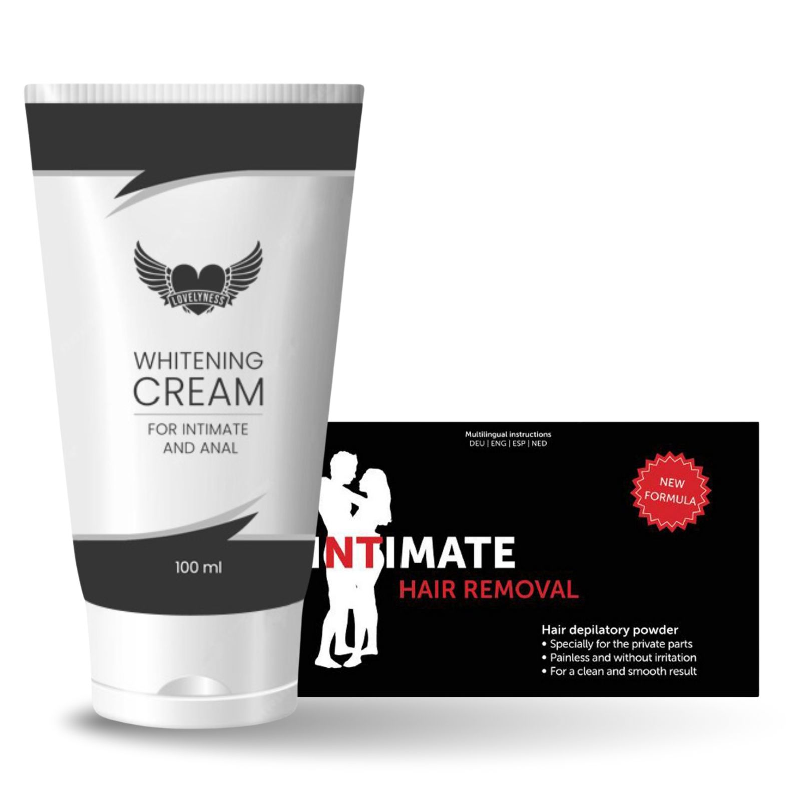 Lovelyness - Intim Pflege Set Anal Bleaching und Haarentfernung Pulver 170 ml