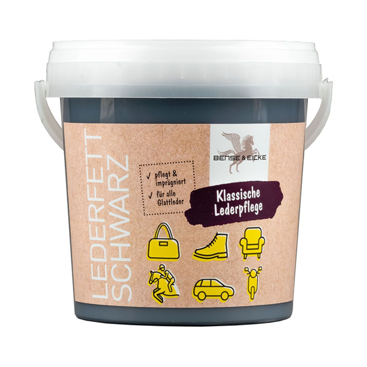 B & E Lederfett schwarz 1000 ml