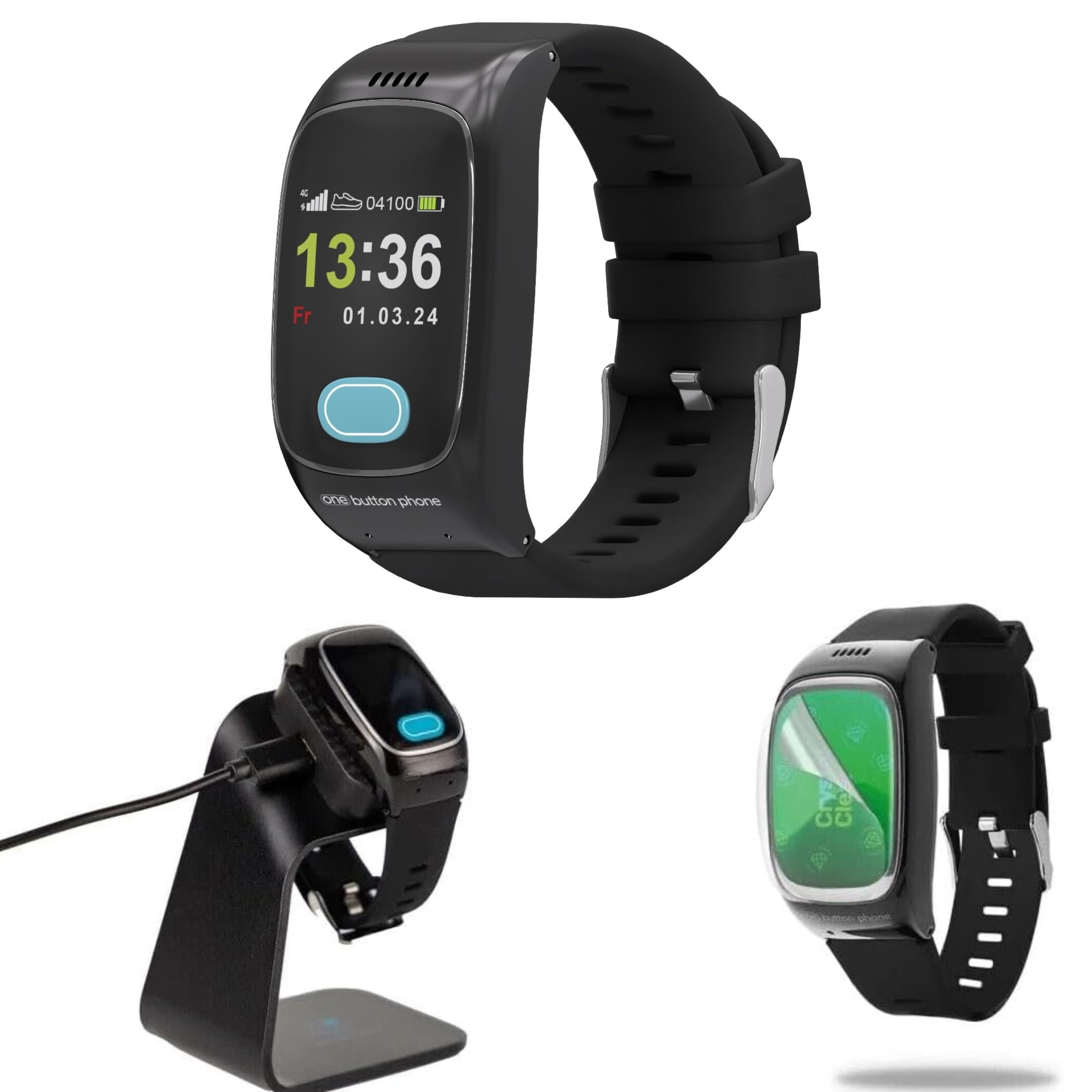 One Button Phone Model 2024 & Original Ladestation Displayschutzfolie 1 St