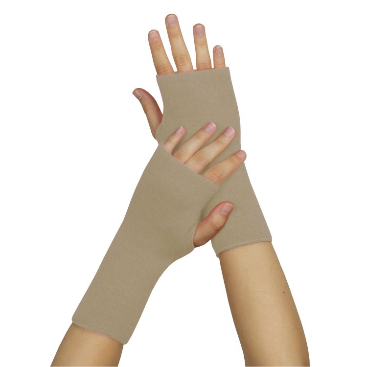 wobera Angora Stulpen mit Daumenloch 1 P beige Unisex