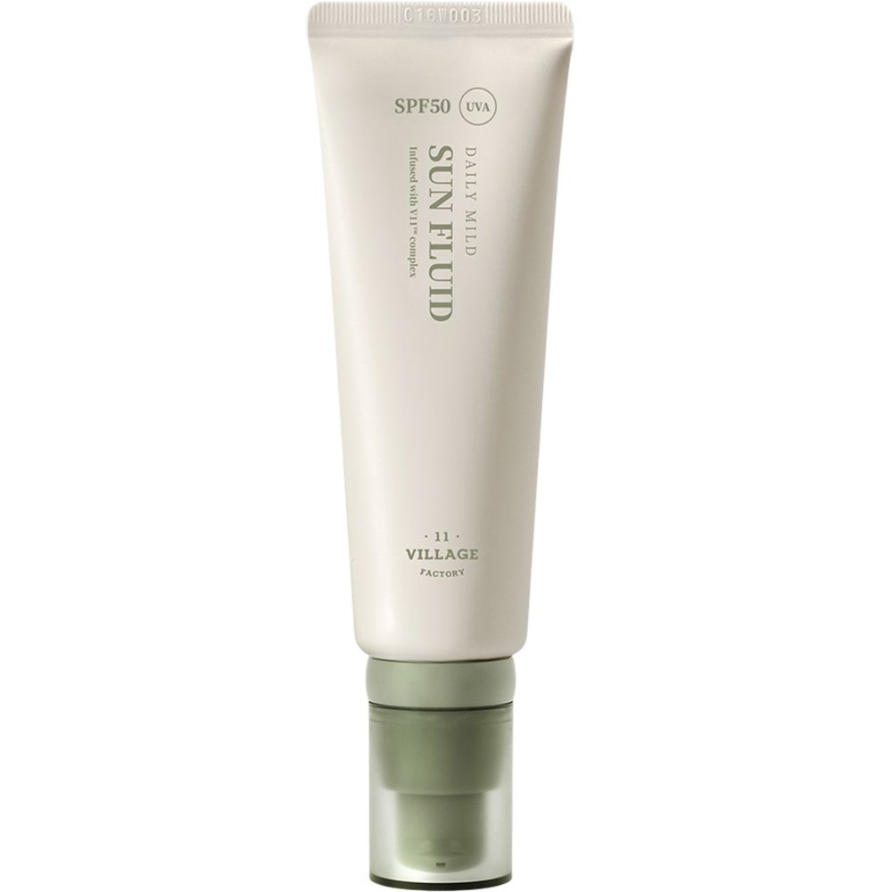 Village 11 Factory Daily Mild Sun Fluid Spf50 – Leichte Gesichtscreme mit UV-Schutz Tagescreme 50 ml