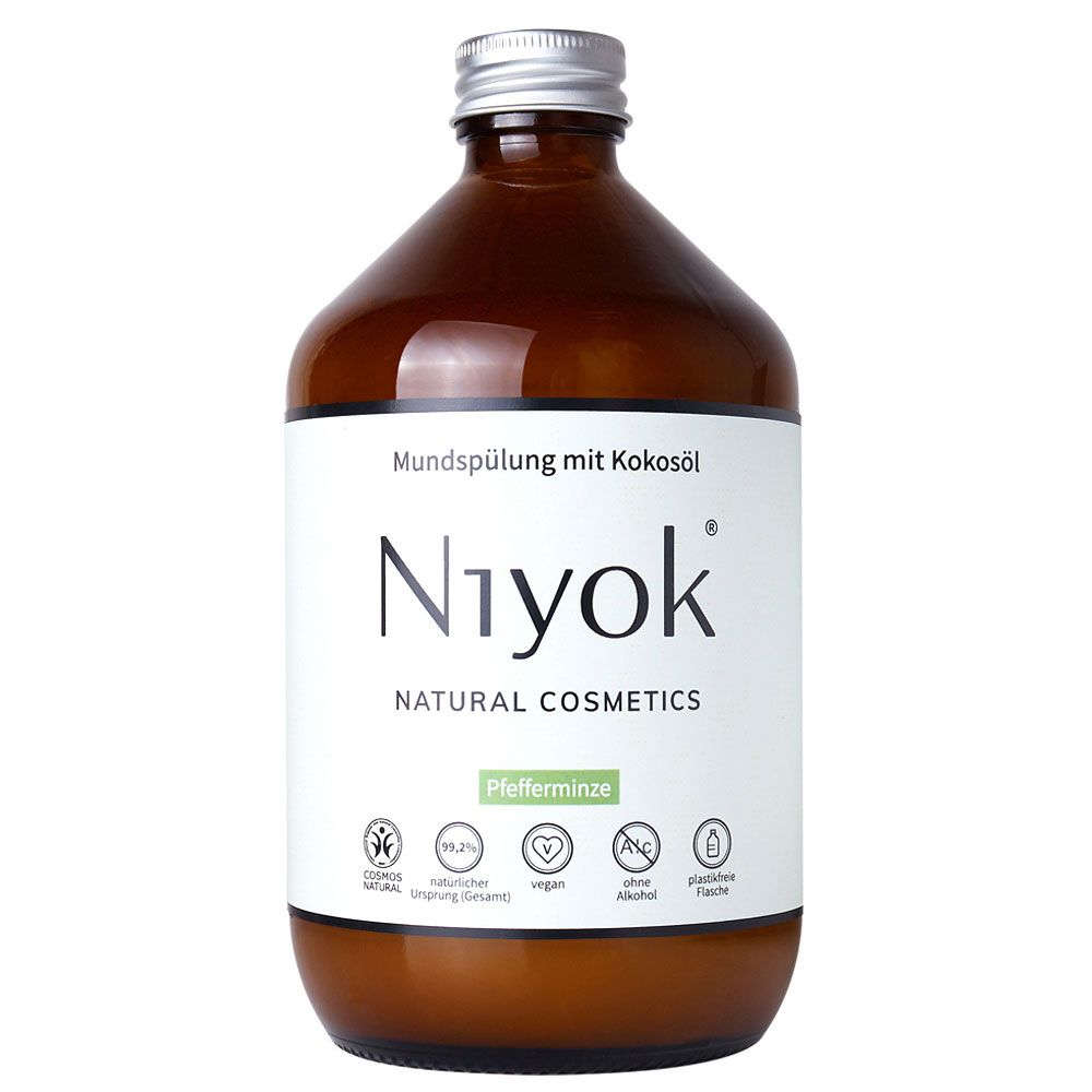 Niyok Mundspülung mit Kokosöl Pfefferminze Liquidum 500 ml