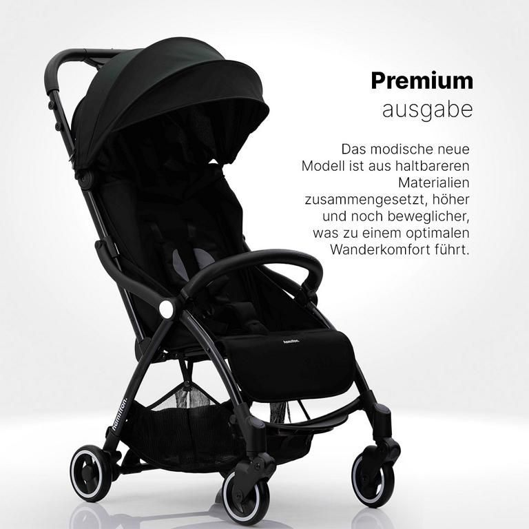 Hamilton by Yoop X1 Plus Kinderwagen Leichtgewicht Buggy - MagicFold™ Technology 1 St schwarz