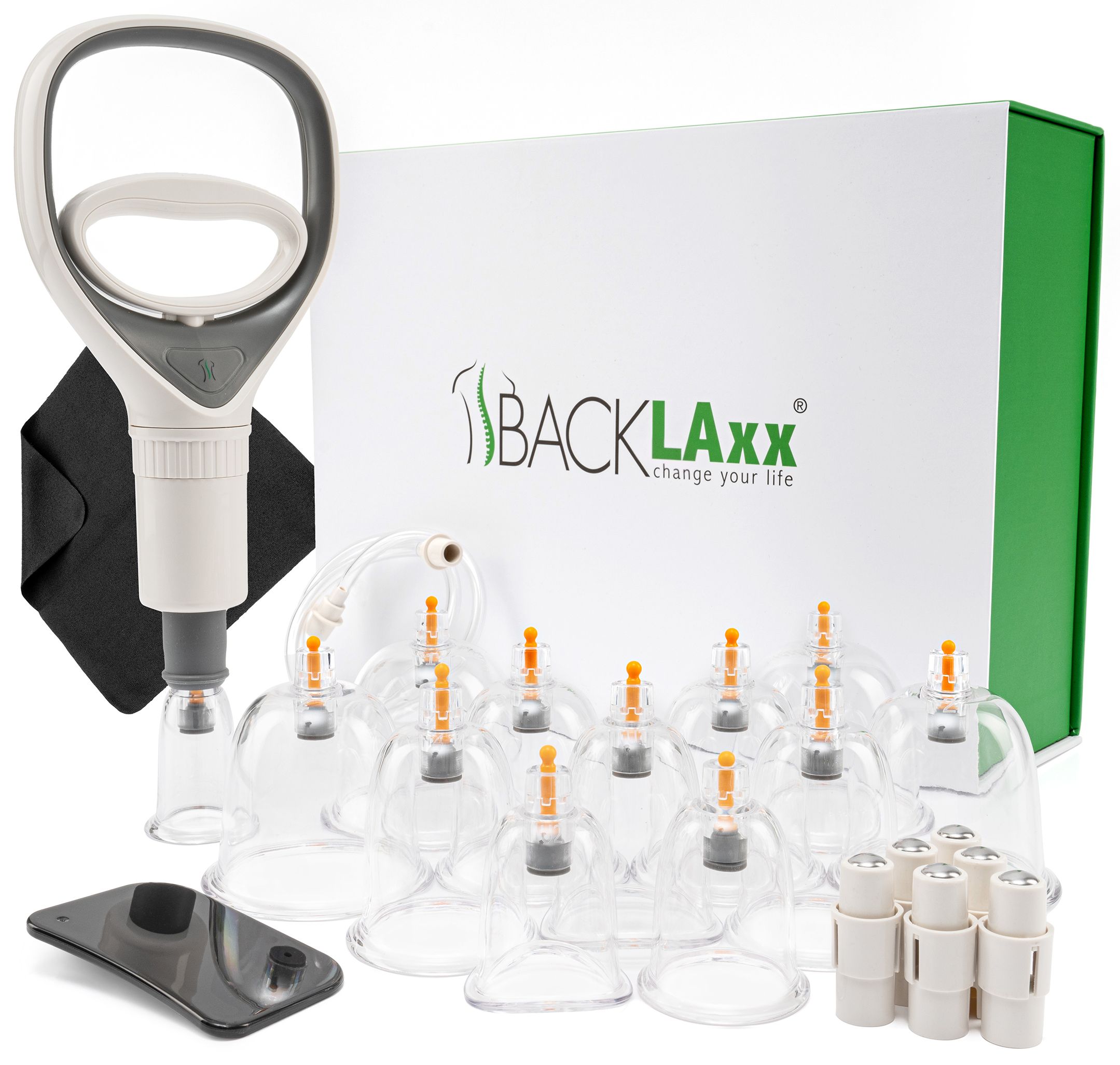 BACKLAxx® Schröpfgläser Set 12 St transparent Unisex