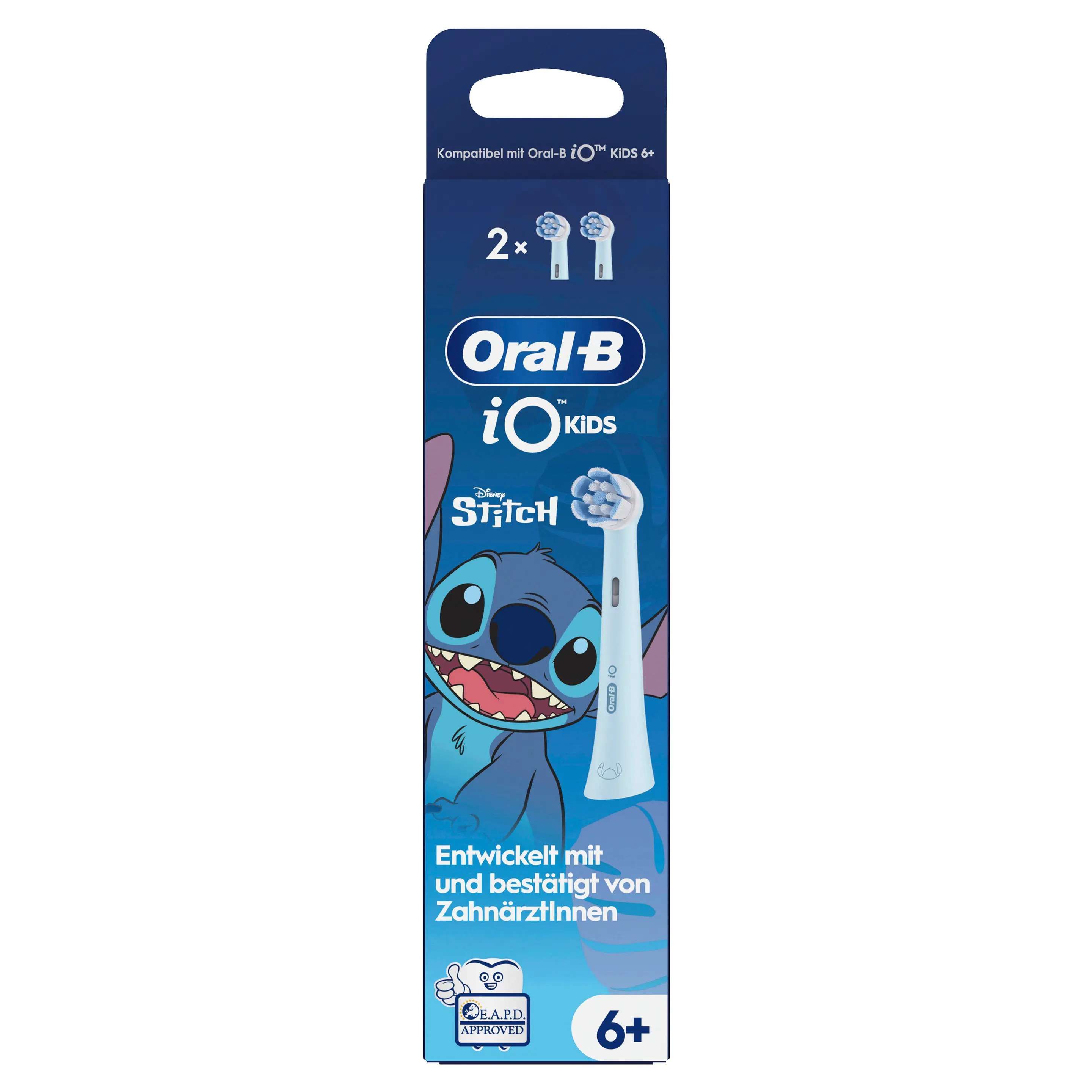 Oral-B iO Aufsteckbürsten Kids Stitch Zahnbürste 2 St blau