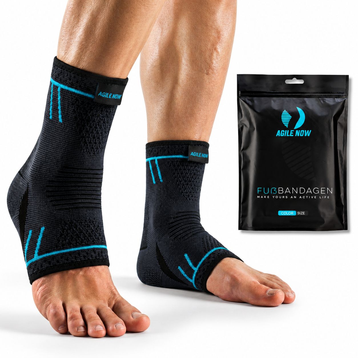 Agile NOW Sprunggelenkbandage 2 St blau Unisex
