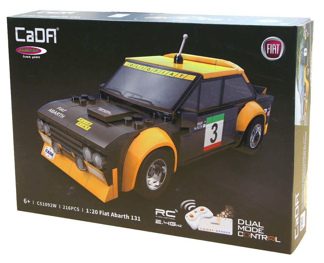 Jamara e.K. CaDA Fiat Abarth 131 1:20 schwarz 2,4GHz Bricks 1 St