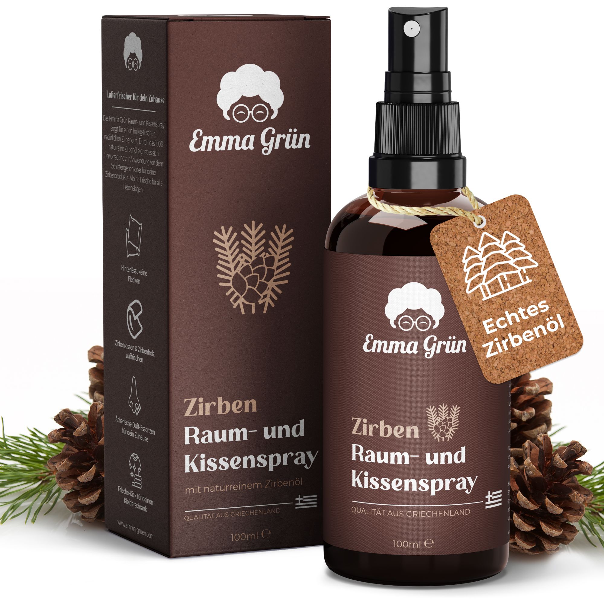 Emma Grün® Zirbe Raumspray & Kissenspray Spray 100 ml