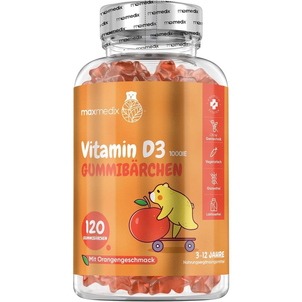 Maxmedix Kinder Vitamin D3 Gummibärchen 1000 Ie 120 St