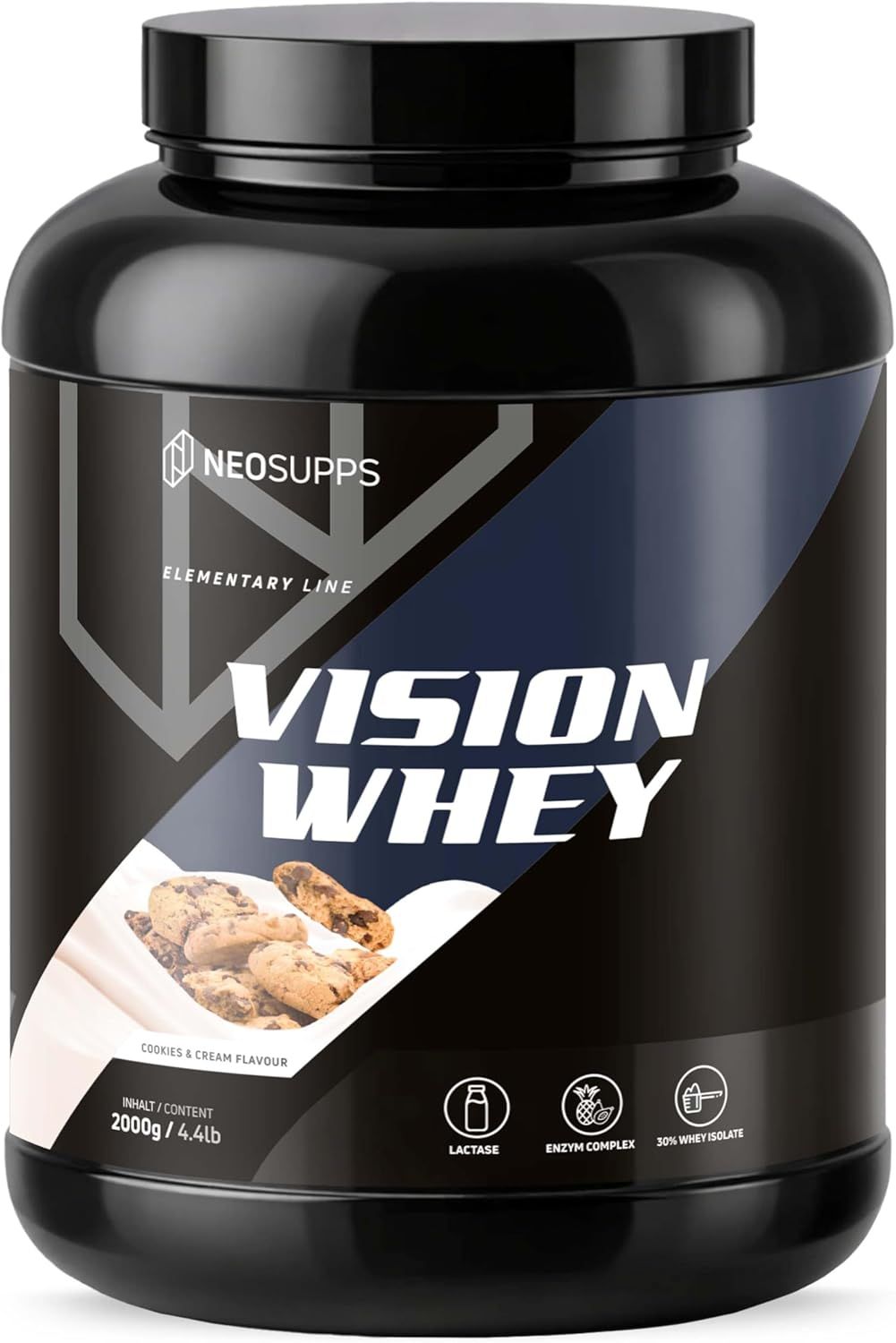 Neosupps Vision Whey Protein Pulver Cookie Dough, zum Abnehmen & Muskelaufbau 2000 g