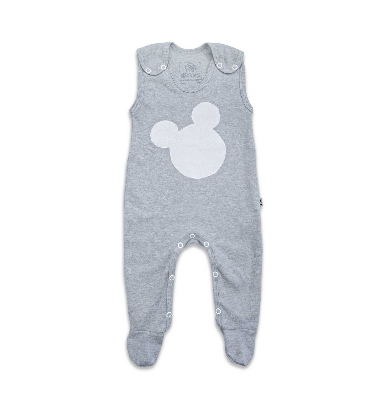 sticklett Baby BIO Strampler 1 St hellgrau