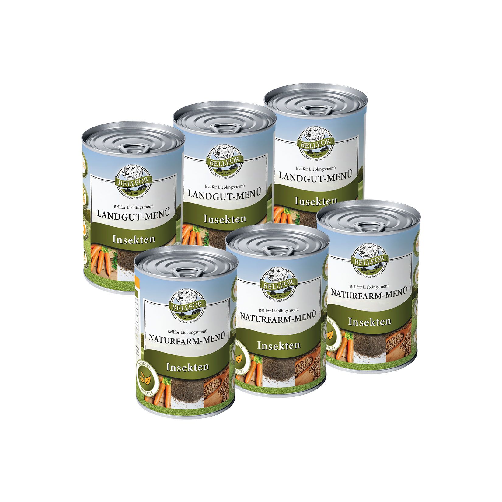Starter-Paket mit Landgut-Menü und Naturfarm-Menü Futter 6x400 g