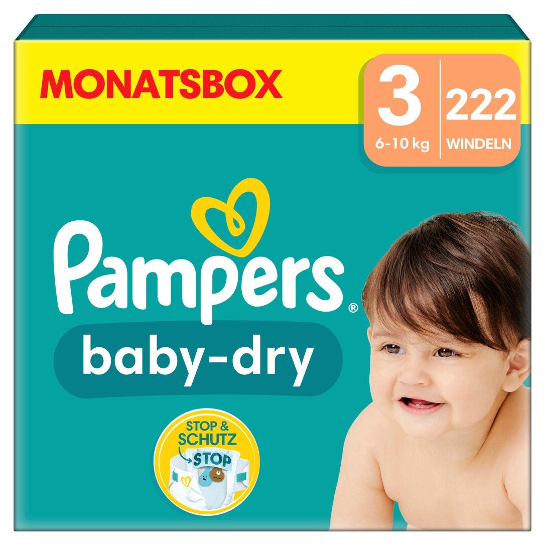 Pampers Baby-Dry Windeln Monatsbox 222 St