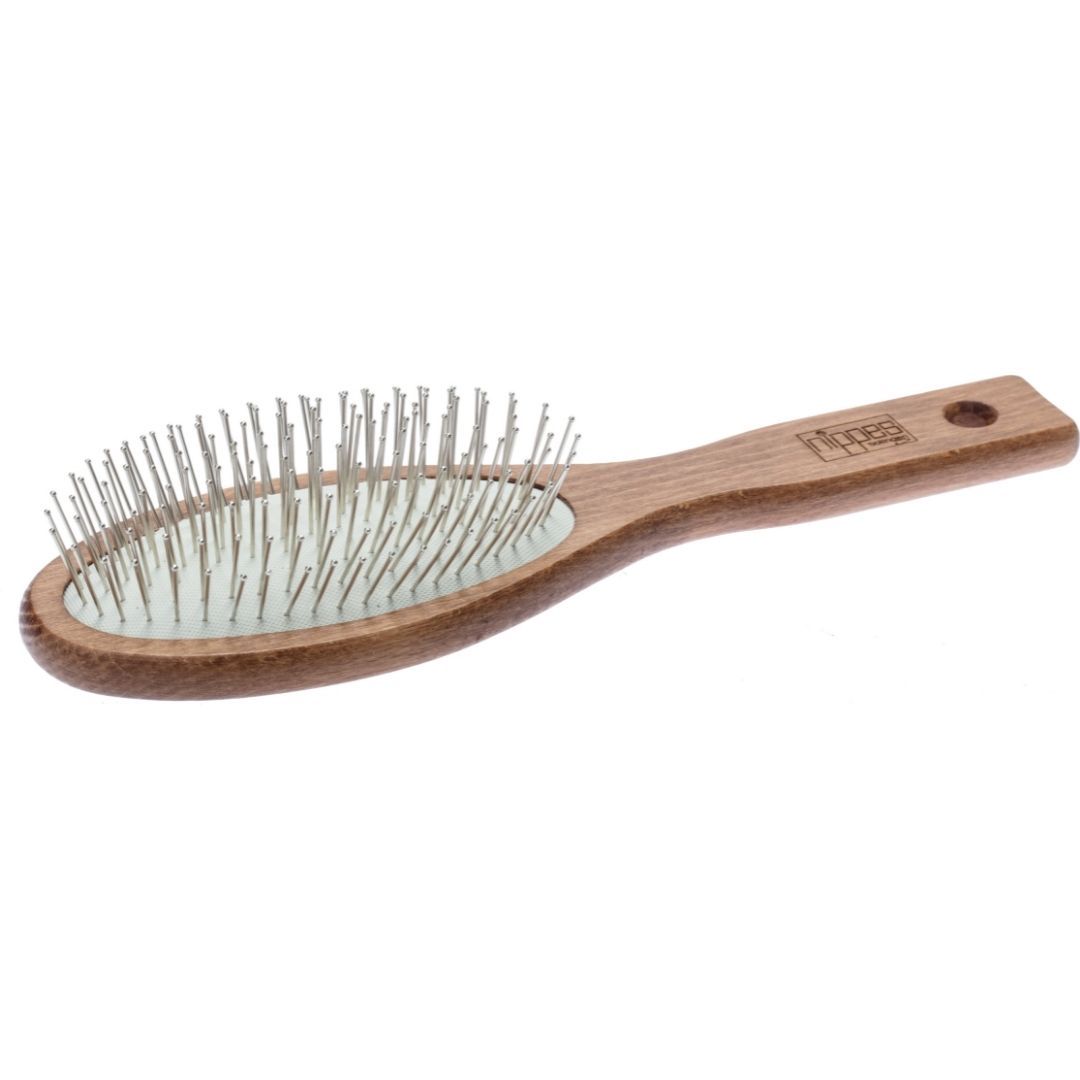 nippes Solingen Pneumatik-Haarbürste, groß oval, Buche, Doppelkopfstahlstifte Bürste 1 St Unisex