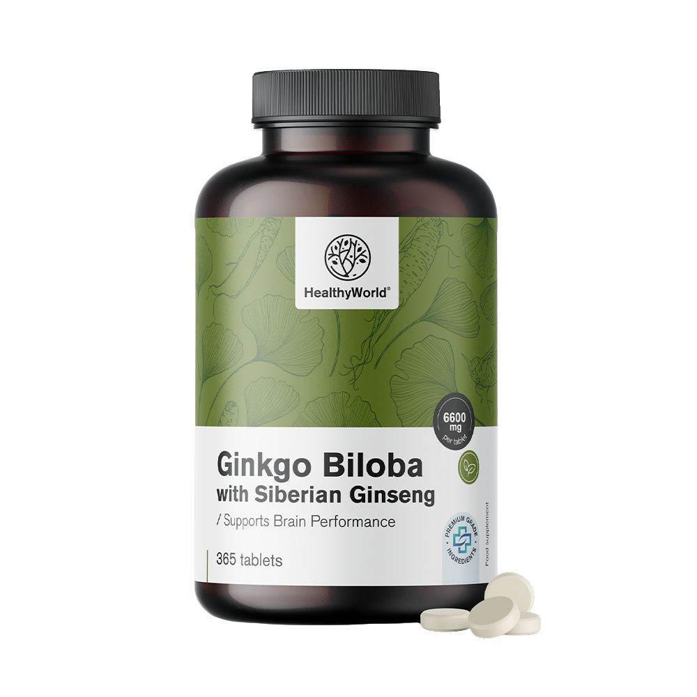 Healthyworld Ginkgo Mit Sibirischem Ginseng 6600 Mg Tabletten 365 St