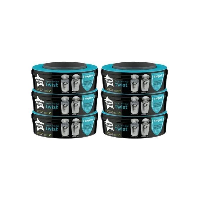 Tommee Tippee Nachfüllkassette Twis &Click + Sangenic Tec Windeleimer 6er Set 1 St