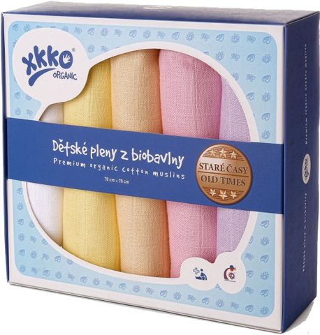 xkko Mullwindeln organic Muslin 5er-Set girls 5 St
