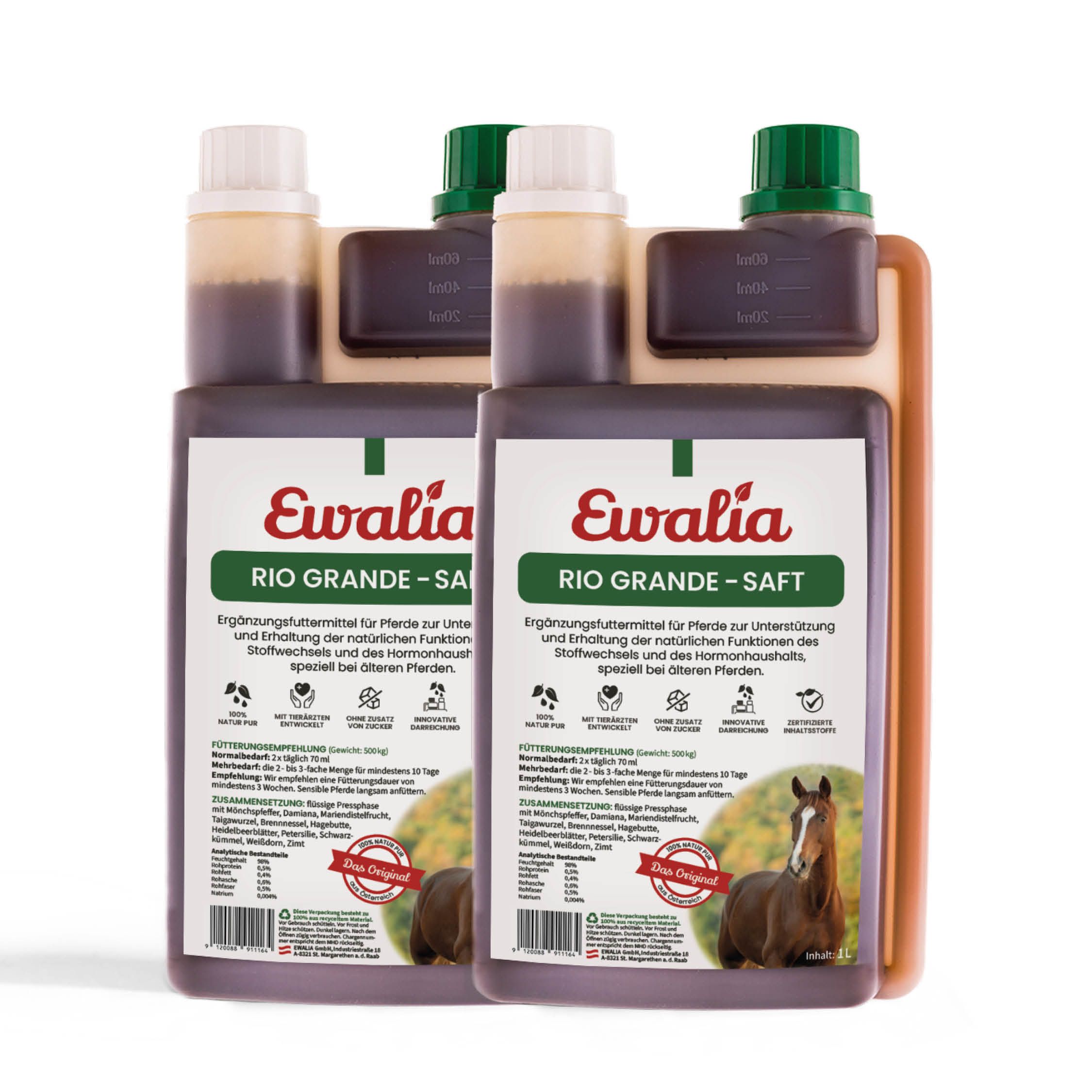 Ewalia Rio Grande Saft für Pferde 2x500 l