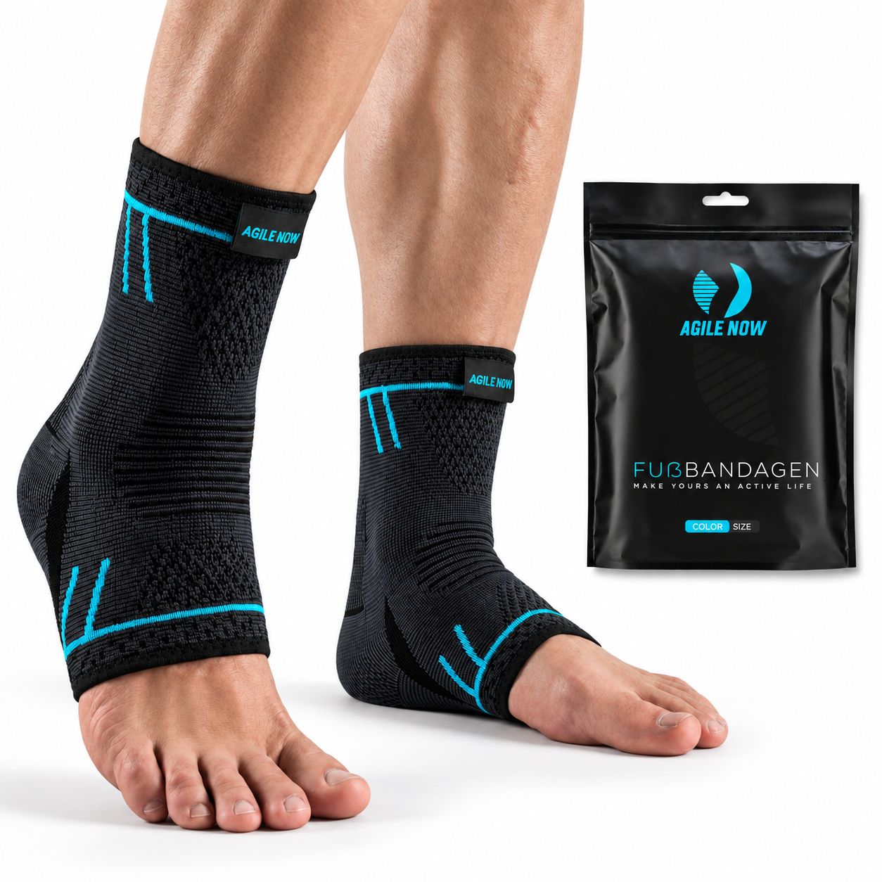 Agile NOW Sprunggelenkbandage 2 St blau Unisex